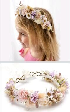 Flower Girl Flower Crown Headpiece,2-10 Years Girls
